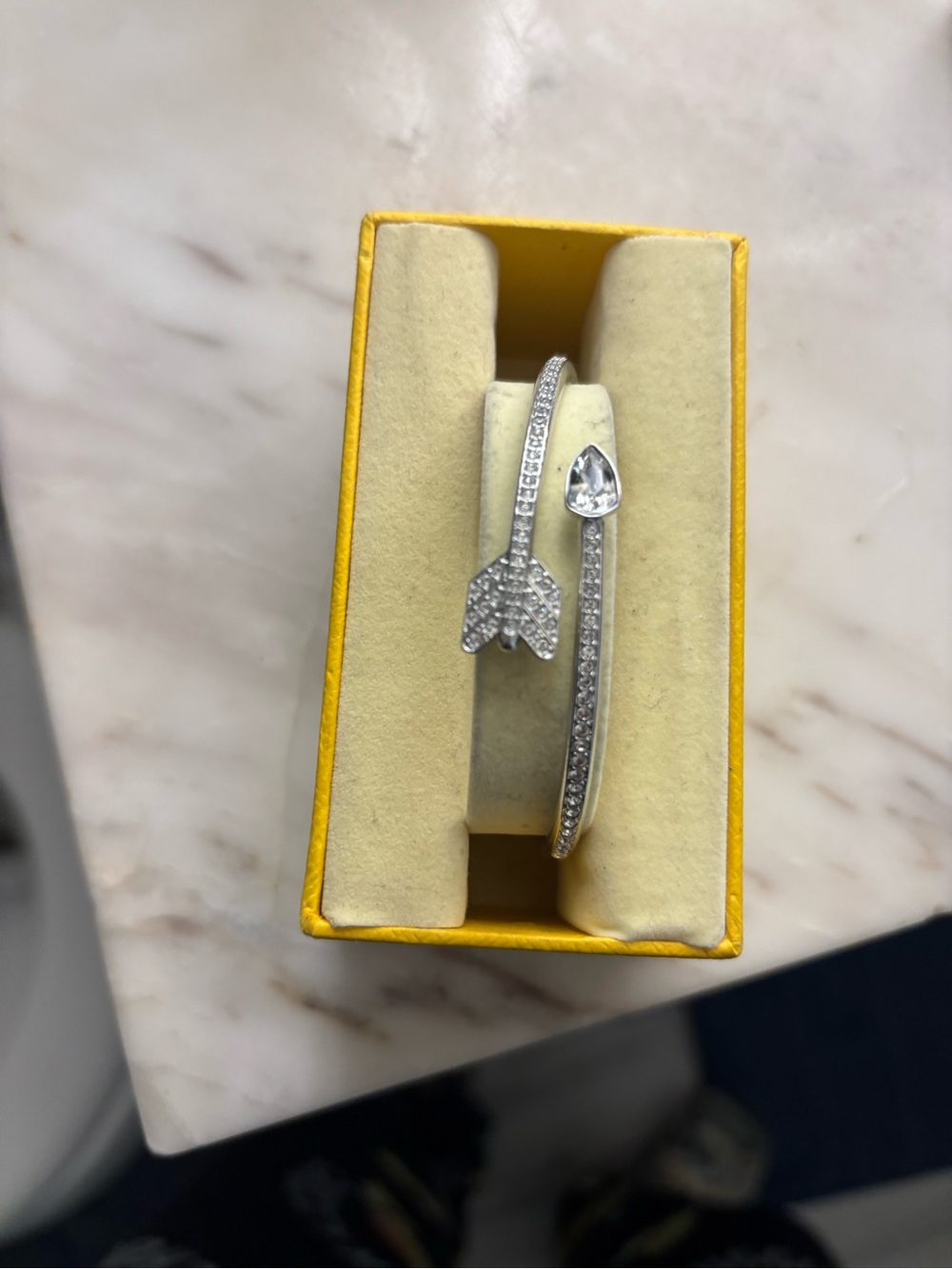 Swarovski Silver Crystal Arrow Cuff Bracelet